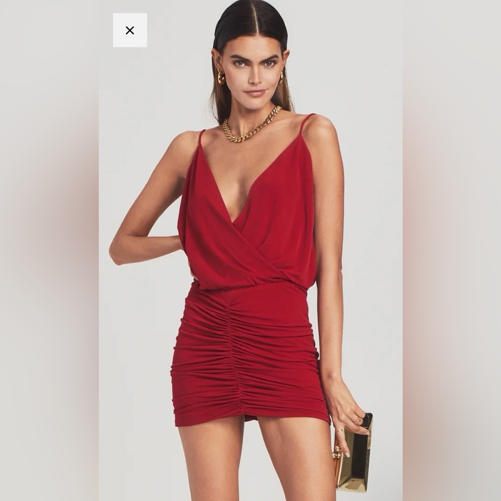 Retrofete Red Kai Backless Mini Dress NWT